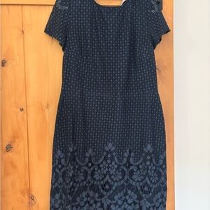 LOFT Navy Lace Midi Dress